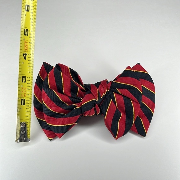 Vintage Striped Liz Claiborne Double Bow Barrette - Picture 5 of 7